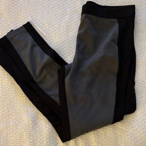 HUE Black and Gray Suede Leggings